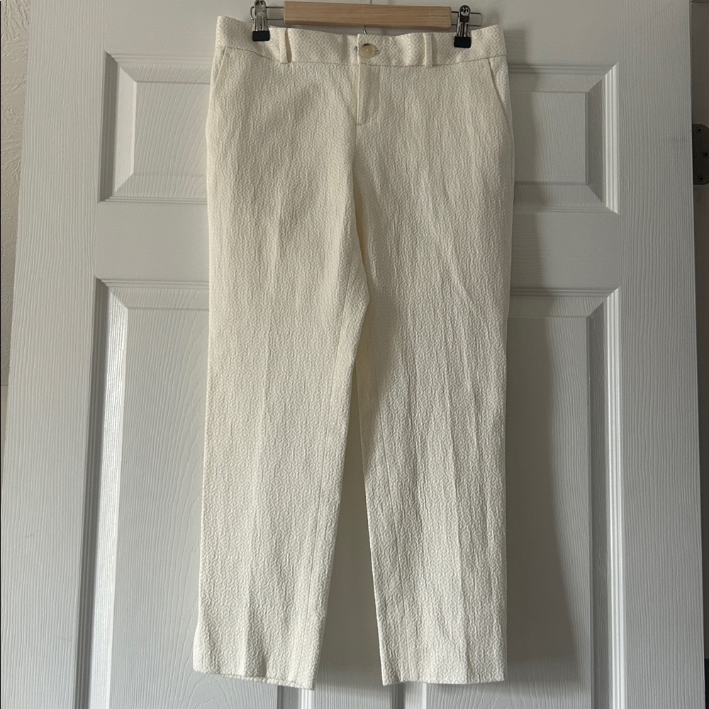Banana Republic Cream Textured Pants